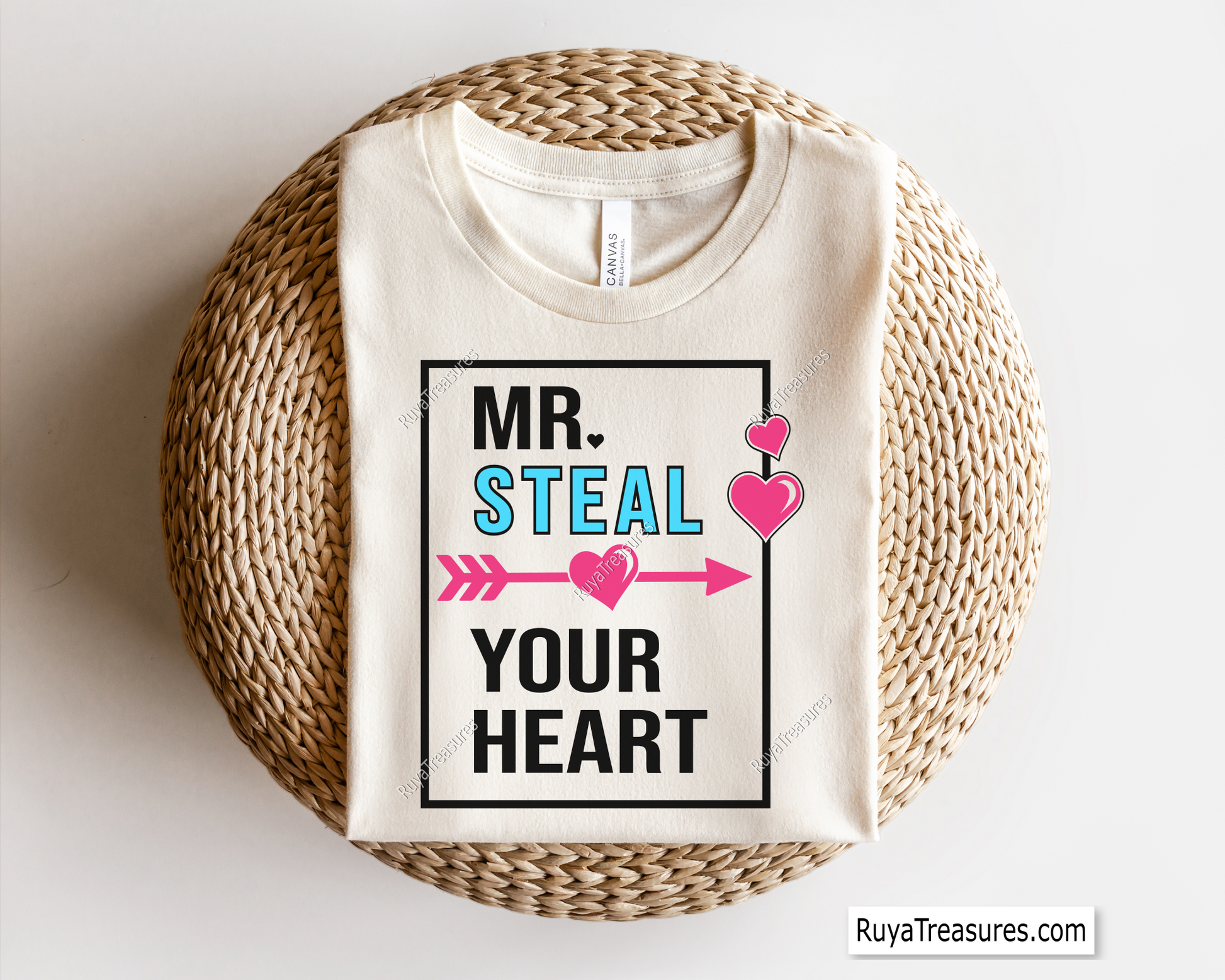 Mr. Steal Your Heart SVG, perfect for Valentine’s Day shirts, couple gifts, and romantic crafts.