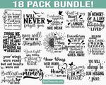 memorial quotes bundle in loving memory sayings with angel wings hearts and remembrance phrases for gifts and sympathy projects