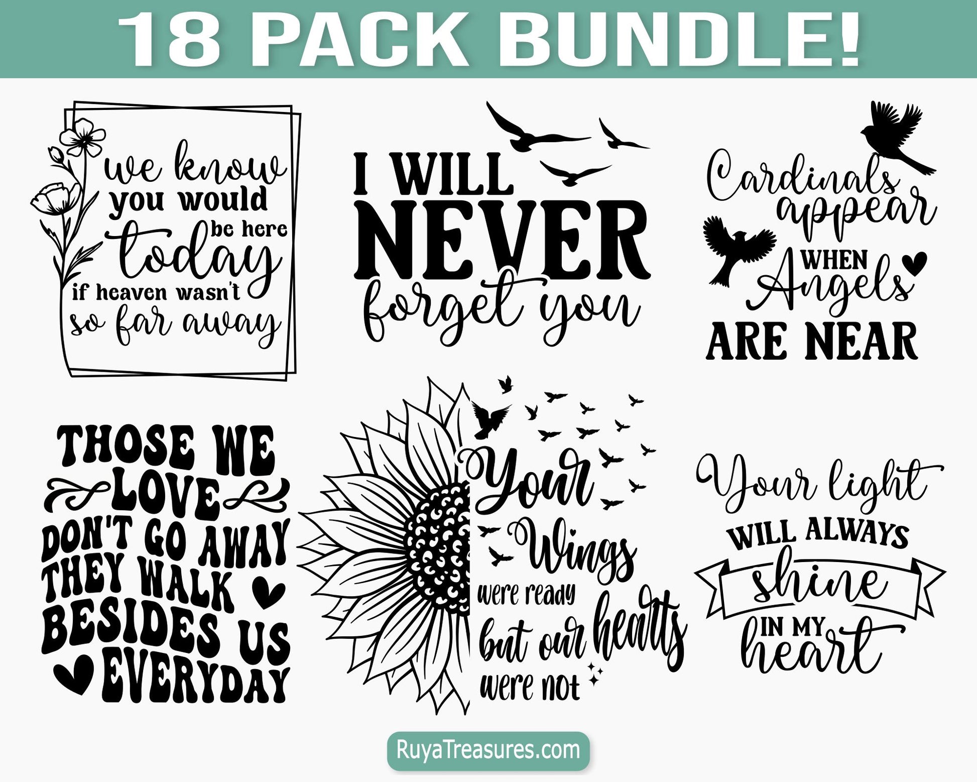 Memorial Quotes Svg Bundle