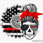 Messy Bun Fireman Svg