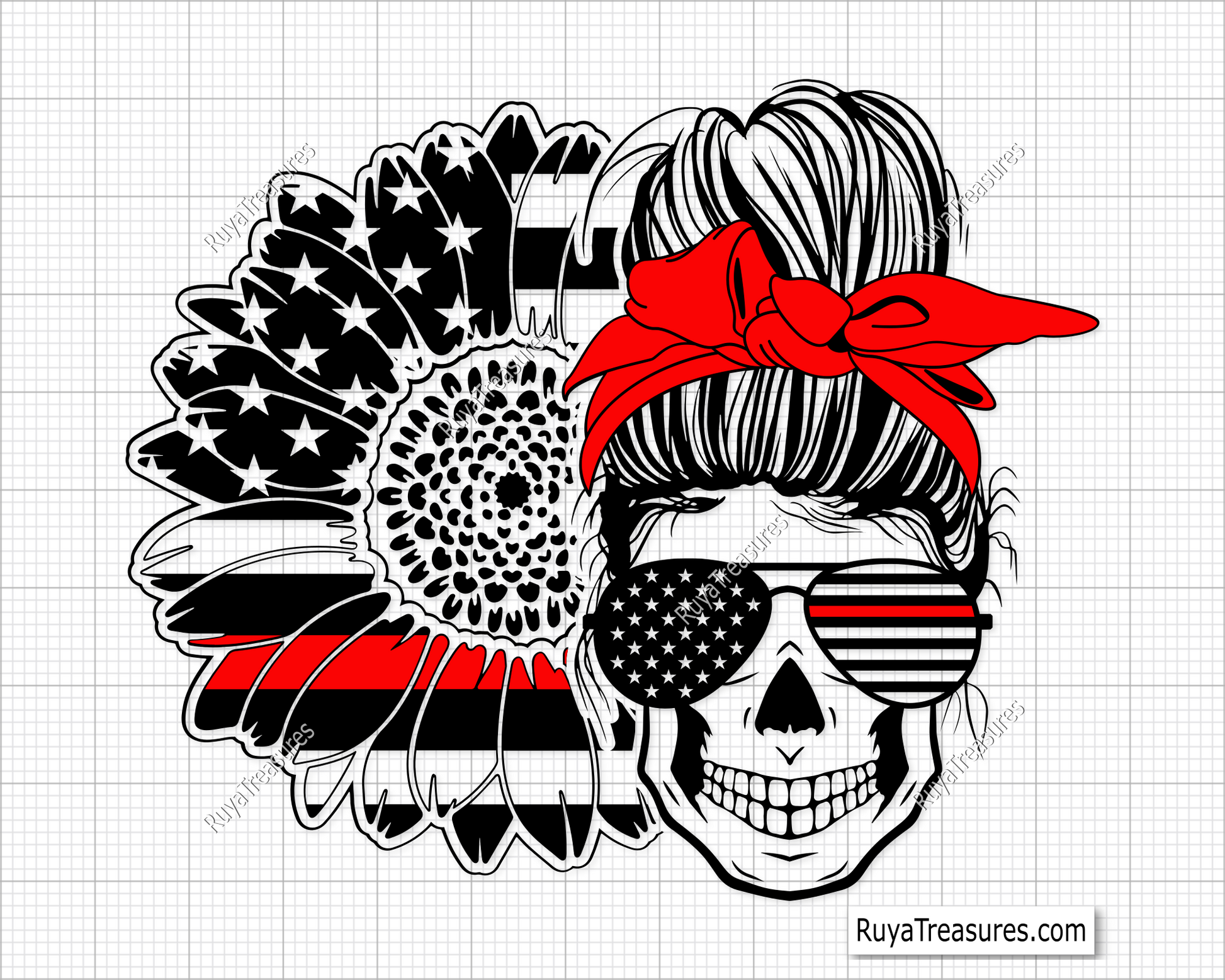 Messy Bun Fireman Svg