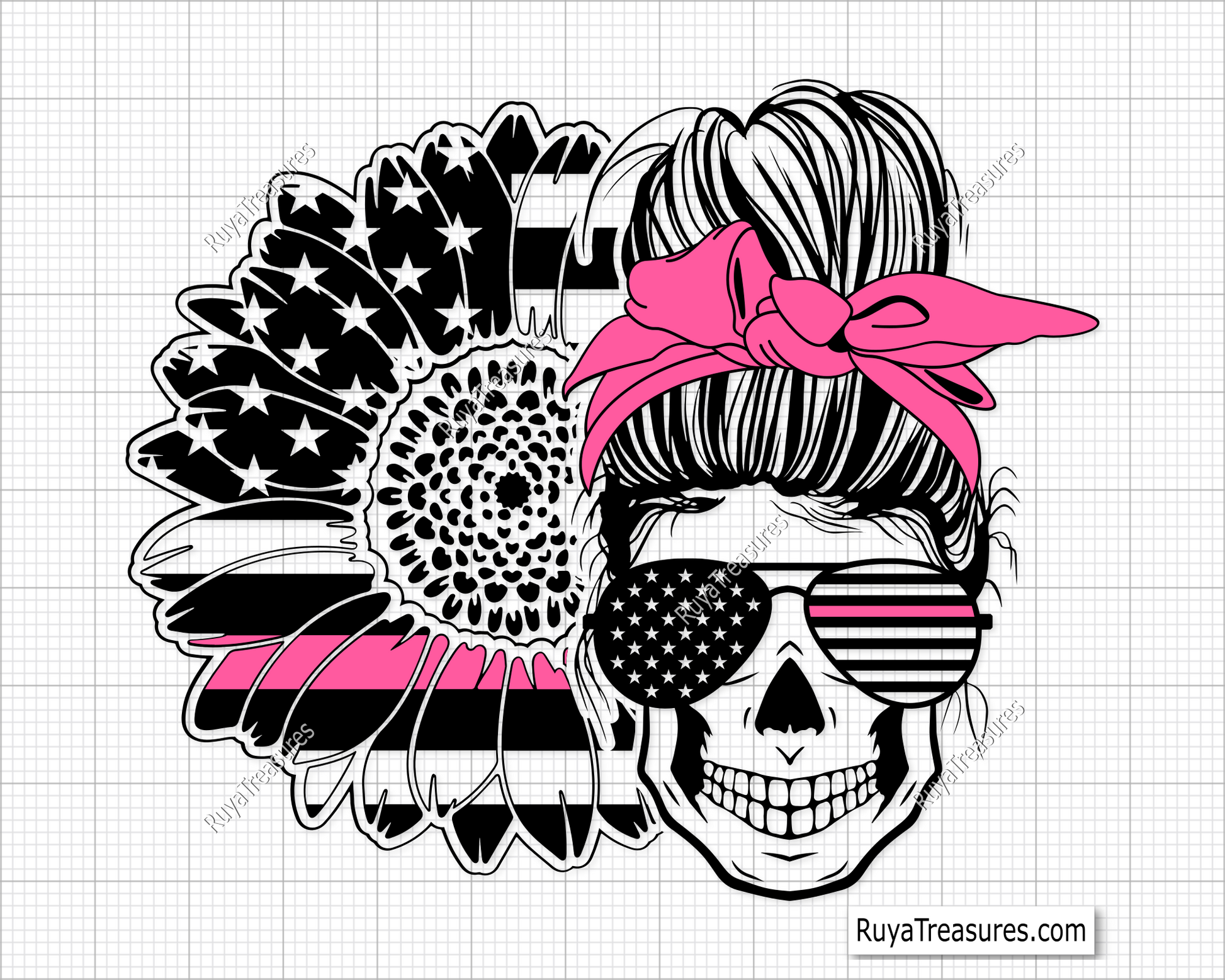 Messy Bun Survivor Svg