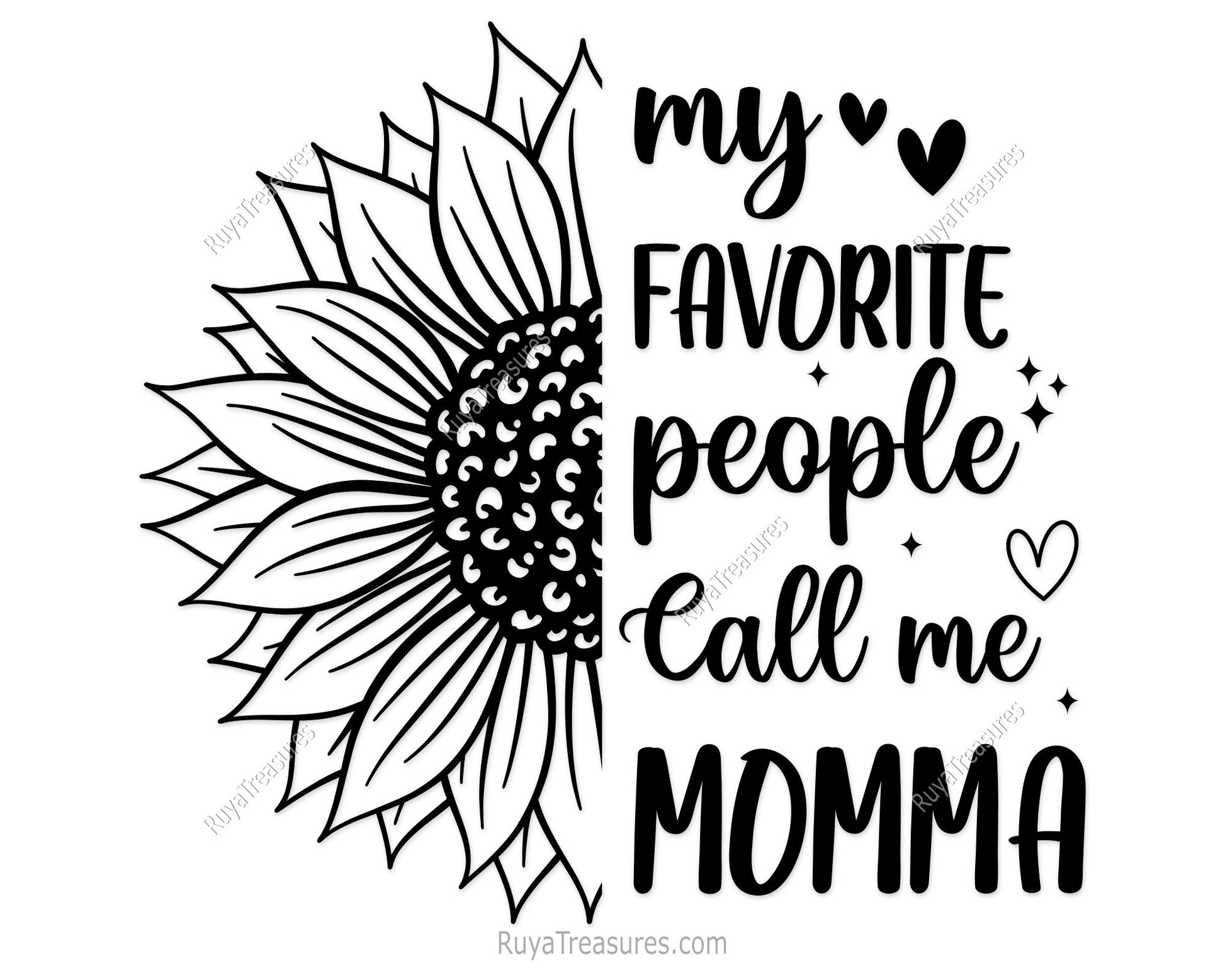 my favorite people call me momma sunflower design for shirts gifts and family apparel