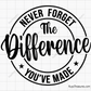Never Forget The Difference You Have Made Svg