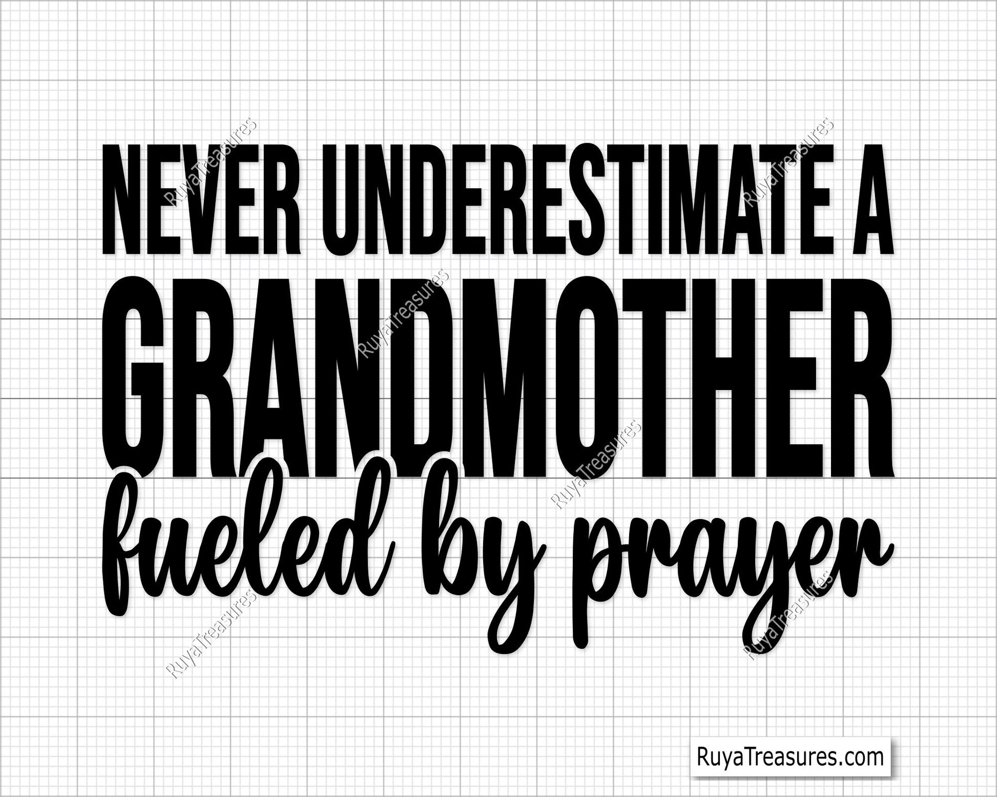 Never Unestimated a Grandmother Svg Png