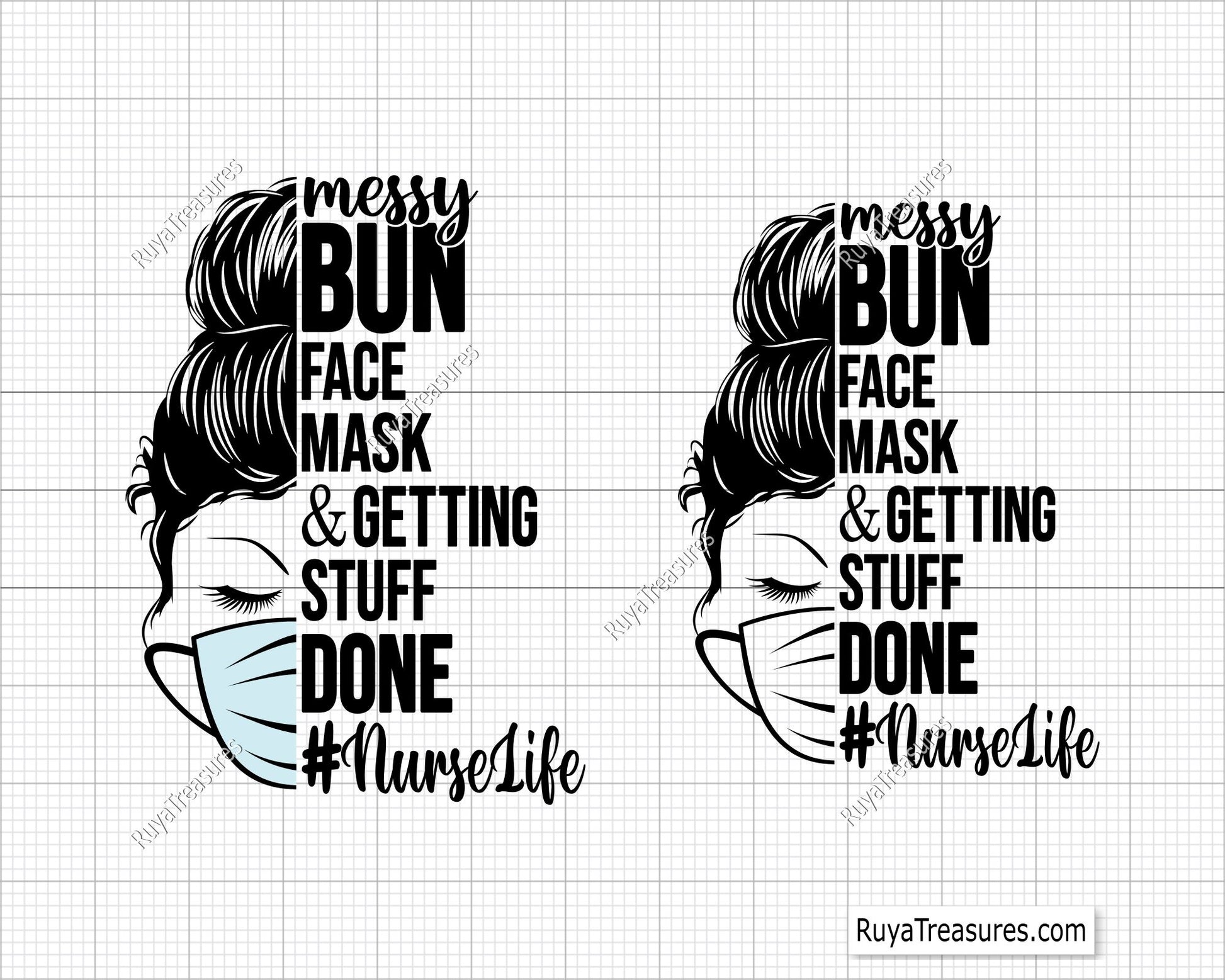 Nurse Messy Bun Svg