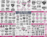 Large nurse bundle SVG PNG featuring nurse life quotes, medical icons, stethoscope designs and healthcare themed graphics for shirts and decals