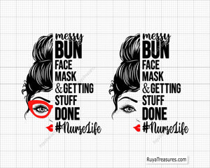 Nurselife Messy Bun Svg