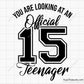 Official 15th Teenager Svg