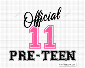 Official Pre-Teen svg