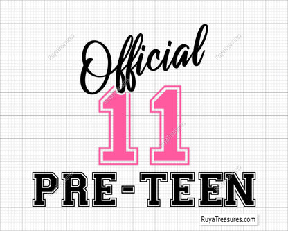 Official Pre-Teen svg