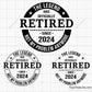 Funny retirement SVG with "Officially Retired Not My Problem Anymore" quote, perfect for retired life crafts and gifts.