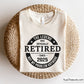Funny retirement SVG with "Officially Retired Not My Problem Anymore" quote, perfect for retired life crafts and gifts.