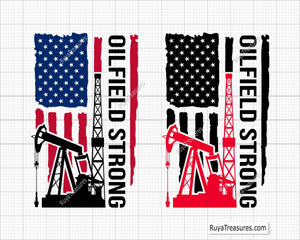 Oilfield Strong Flag Svg