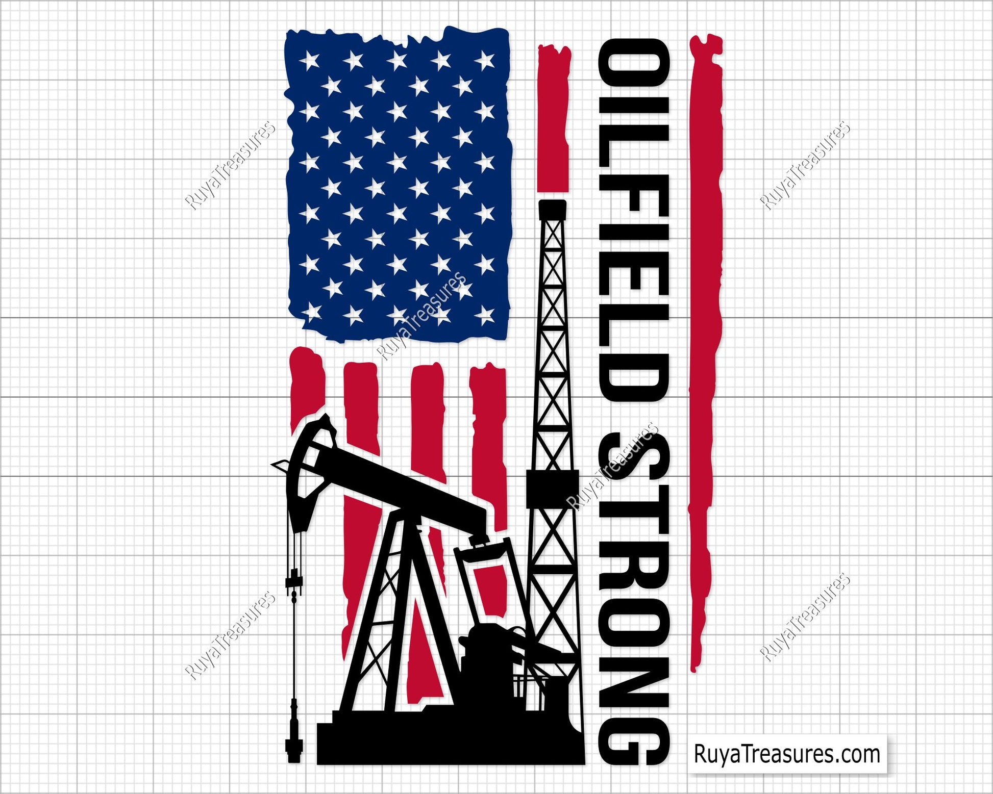 Oilfield Strong Flag Svg