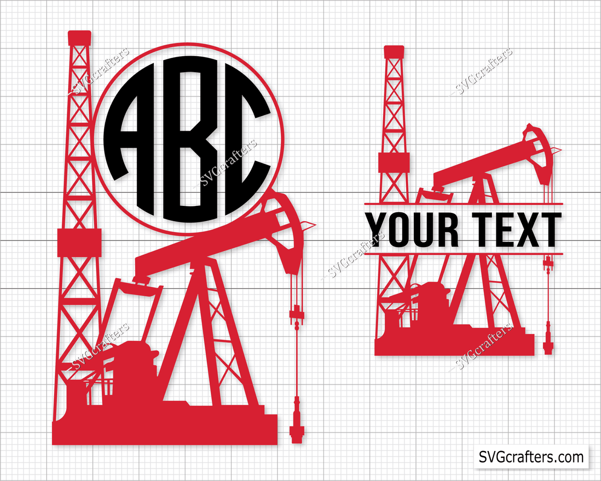 Oil Rig Monogram Oilfield Monogram Svg, Oil Rig Svg, Custom Oilfield Svg, Oilfield Life