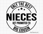 Only The Best Nieces Get Promoted To Big Cousin svg