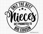 Only The Best Nieces Get Promoted To Big Cousin svg