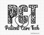 PCT Patient Care Technician Leopard Svg