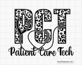 PCT Patient Care Technician Leopard Svg