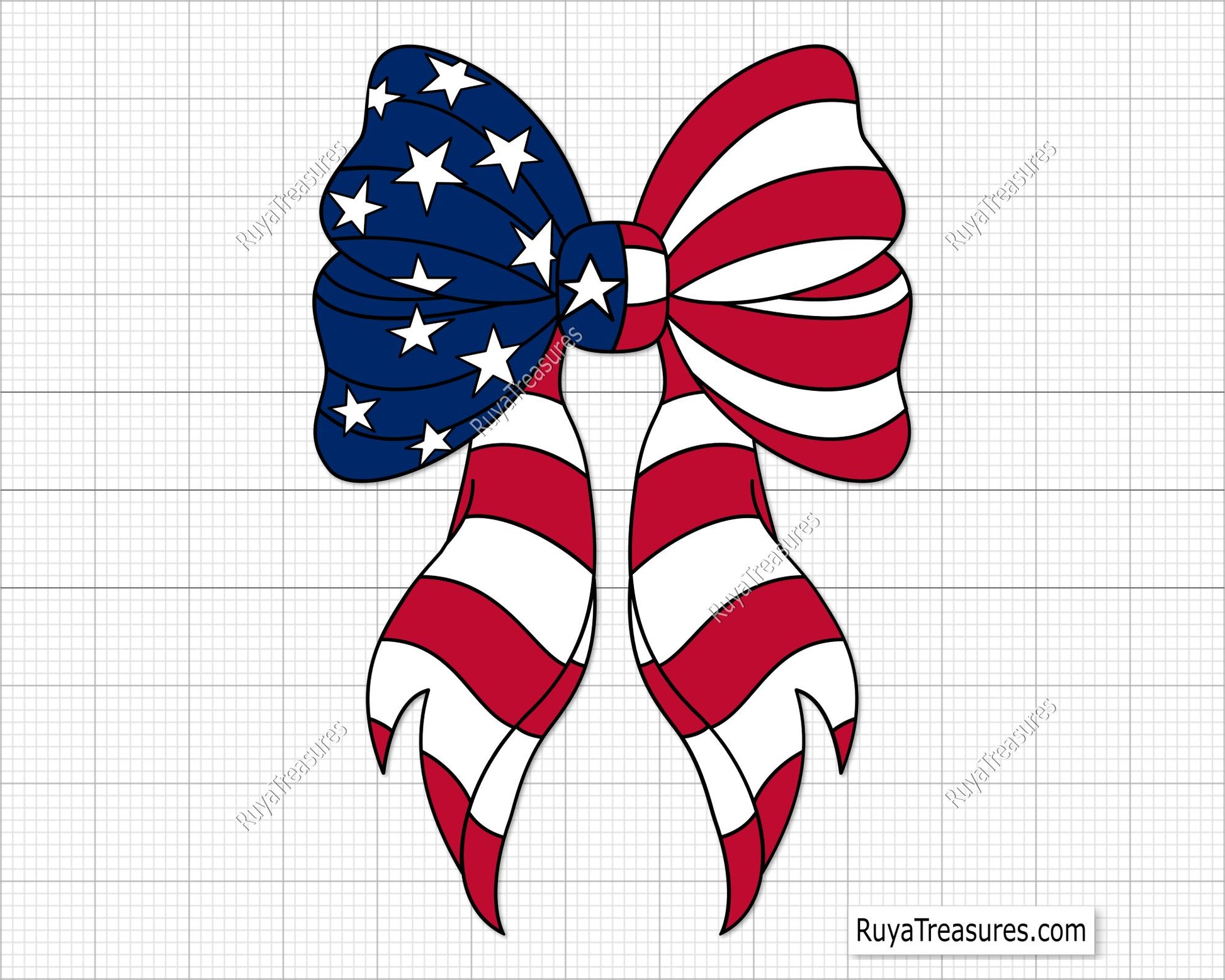 Patriotic Bow Svg