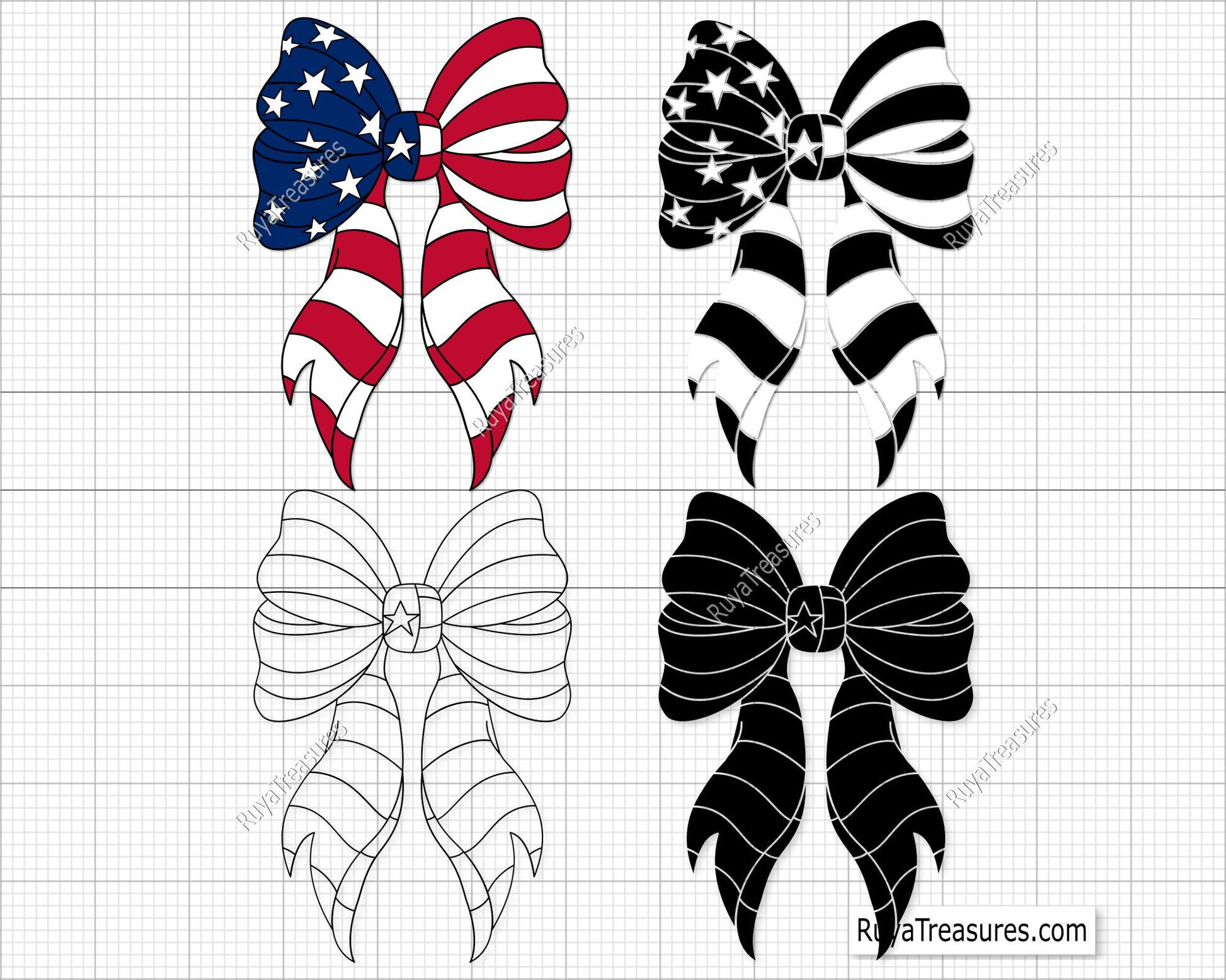 Patriotic Bow Svg