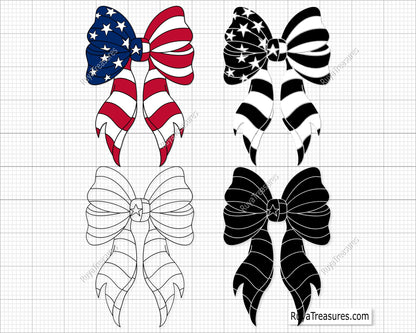 Patriotic Bow Svg