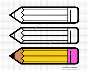 Simple and stylish pencil SVG design, perfect for teachers, students, and back-to-school crafts