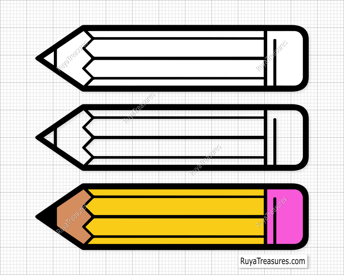 Simple and stylish pencil SVG design, perfect for teachers, students, and back-to-school crafts