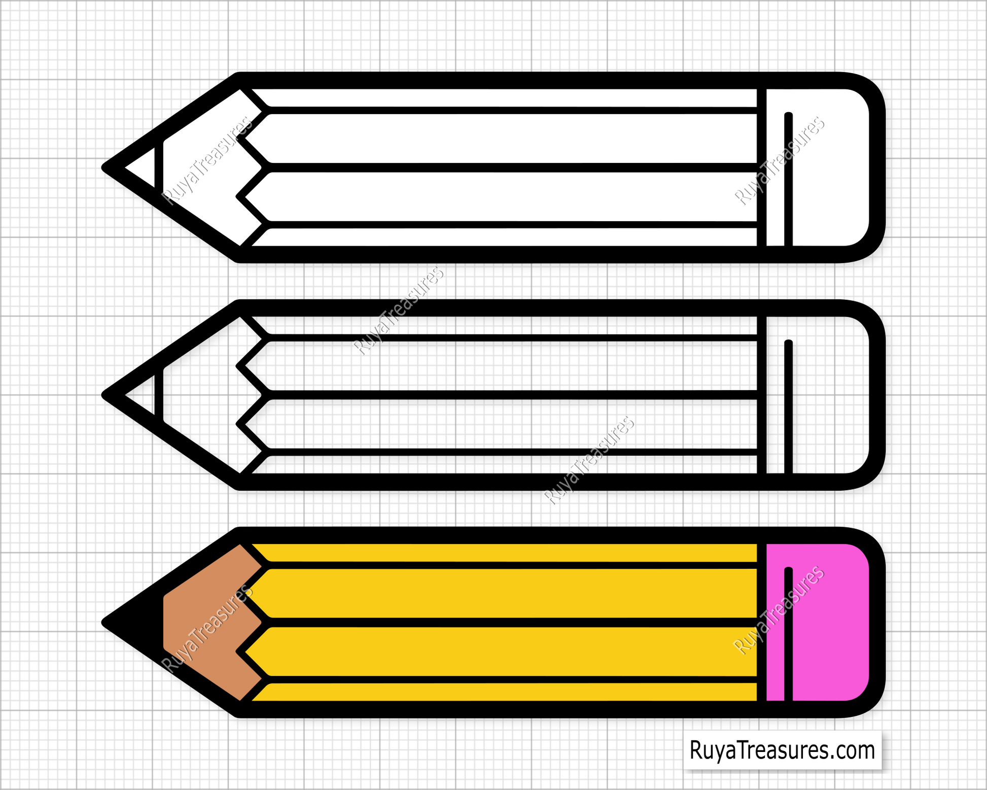 Simple and stylish pencil SVG design, perfect for teachers, students, and back-to-school crafts