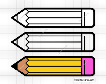 Simple and stylish pencil SVG design, perfect for teachers, students, and back-to-school crafts