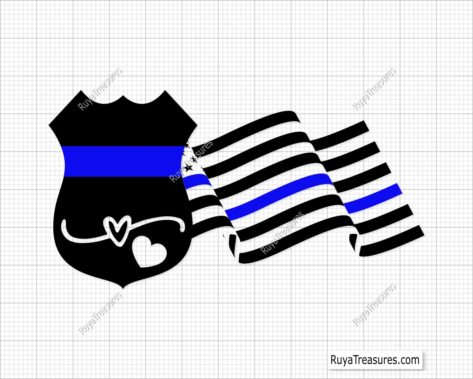 Police Badge Flag Svg