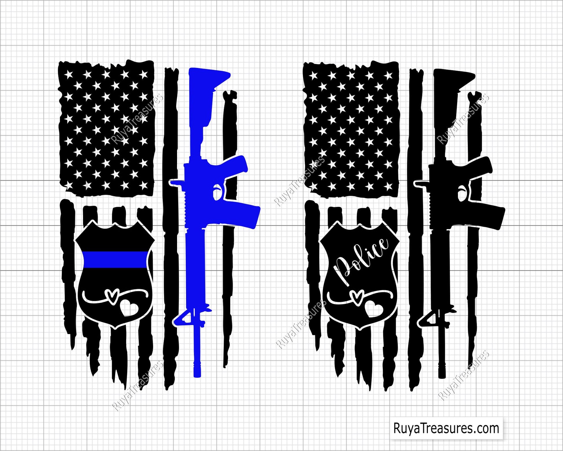 Police Badge Flag Svg