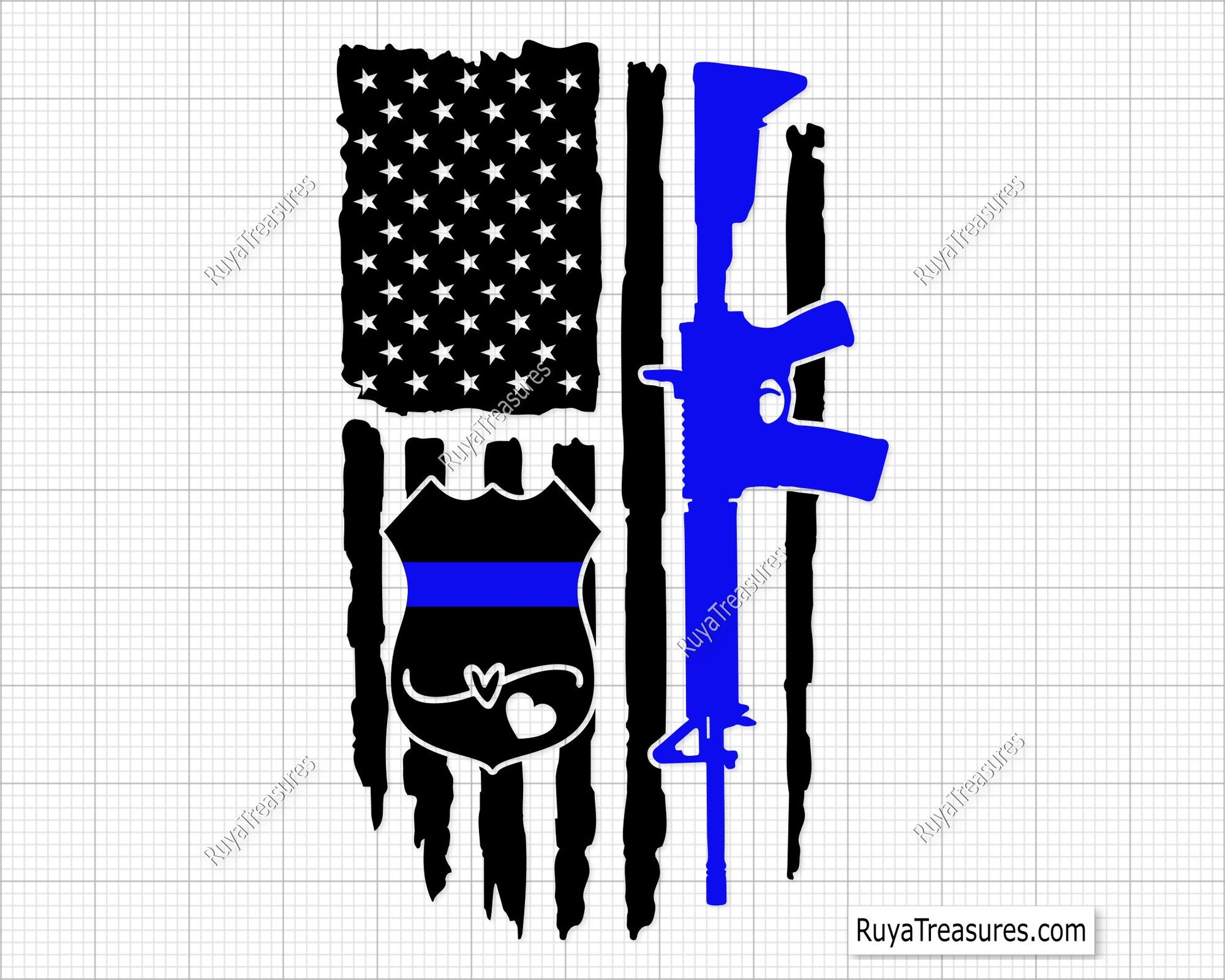 Police Badge Flag Svg