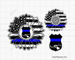 Police Badge Sunflower Svg