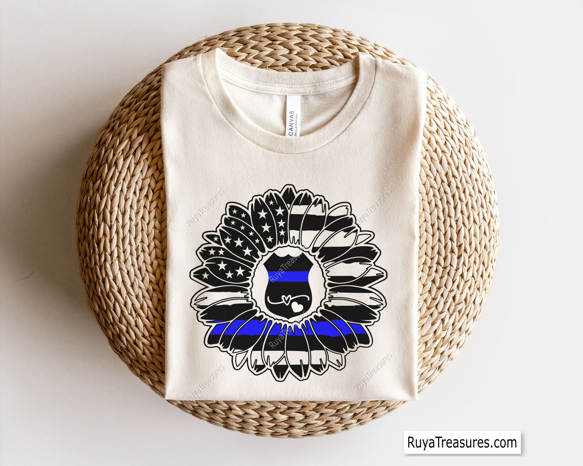 Police Badge Sunflower Svg