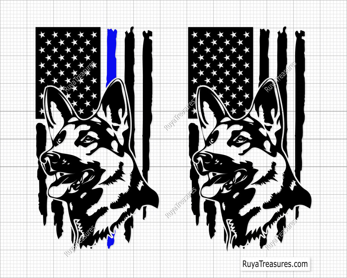 Police German Shepherd Svg