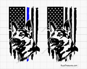 Police German Shepherd Svg