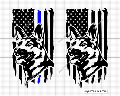 Police German Shepherd Svg