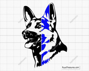 Police German Shepherd Svg