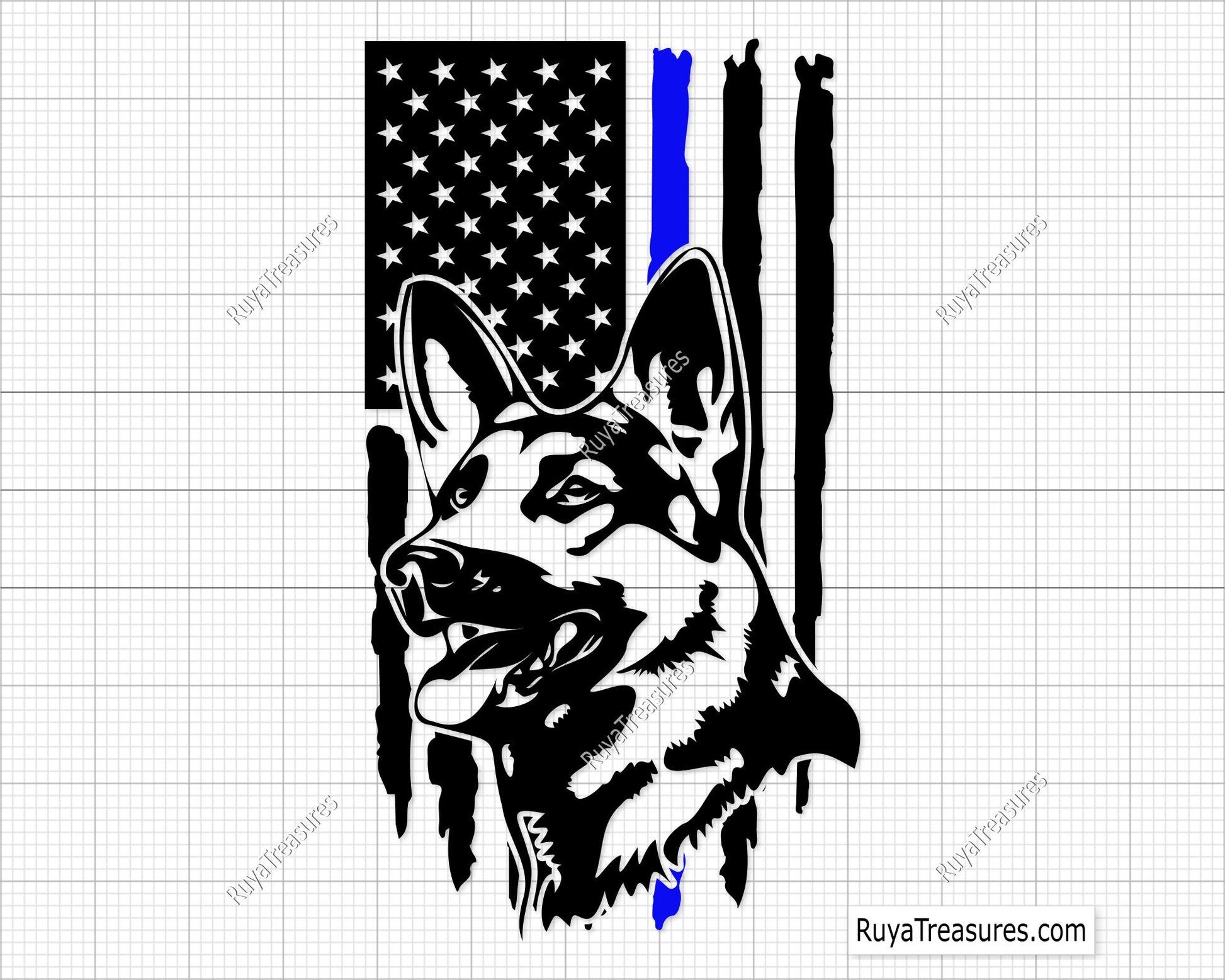 Police German Shepherd Svg