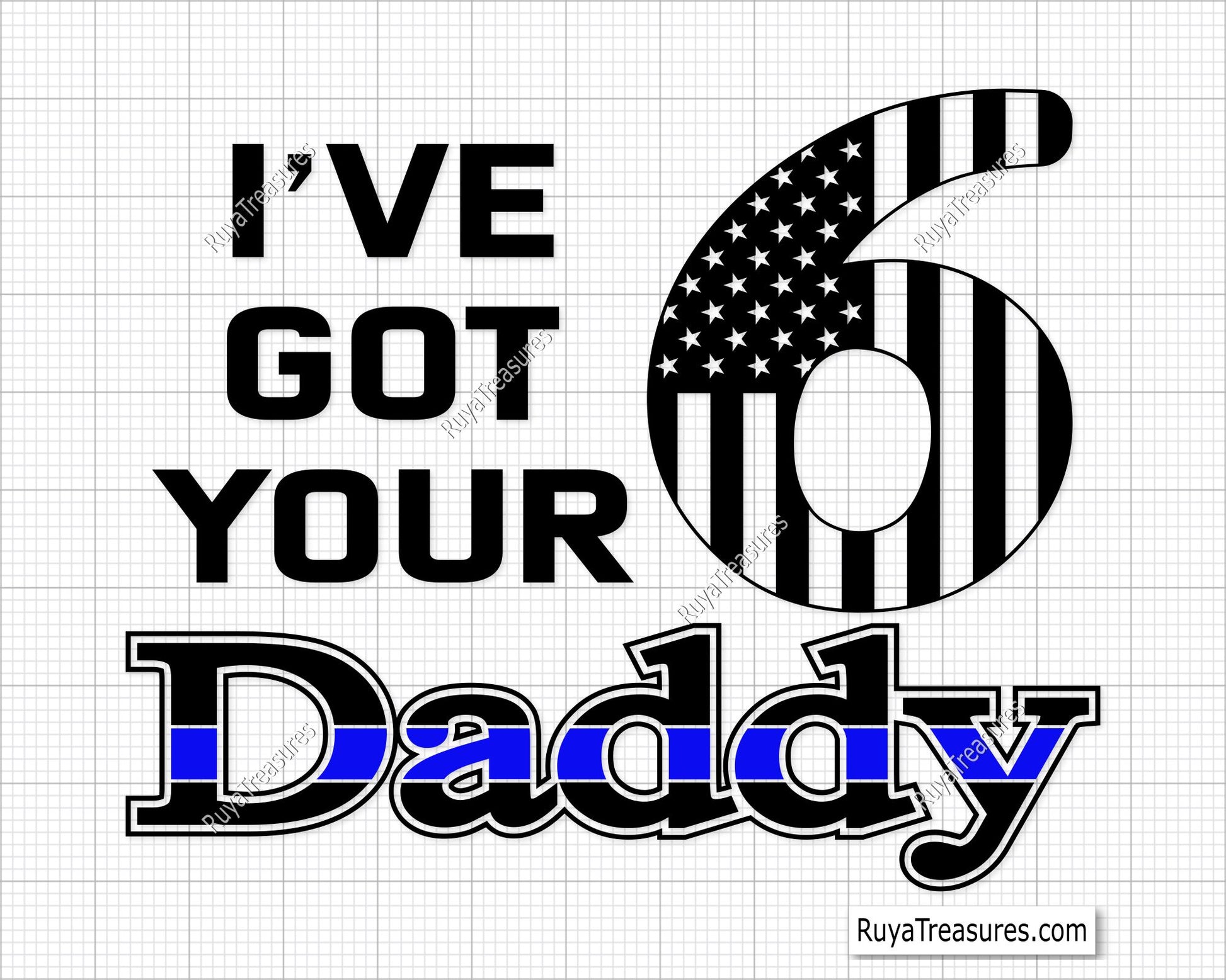 Police I've Got your 6 Six Daddy Svg