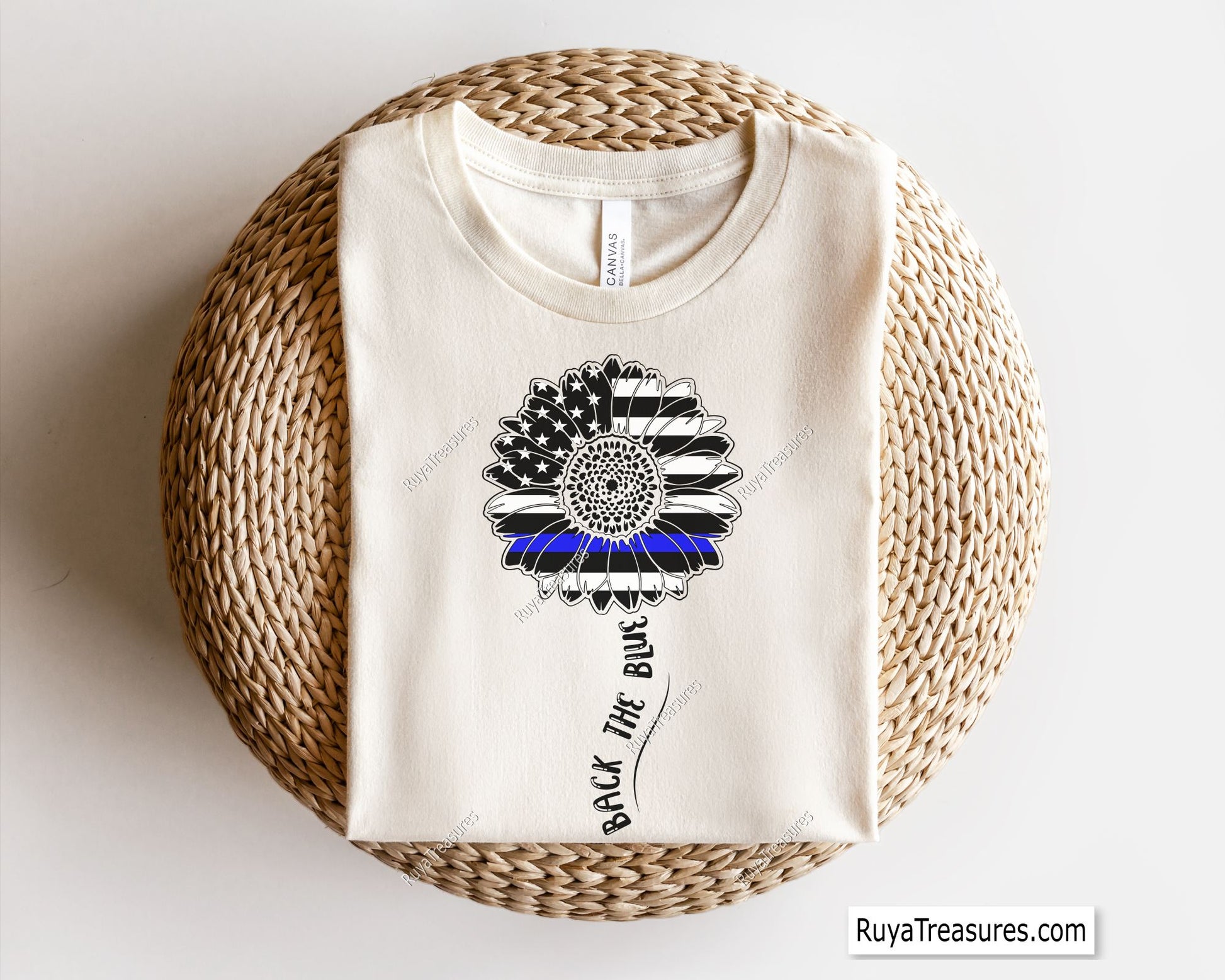 Police Sunflower Back The Blue Svg