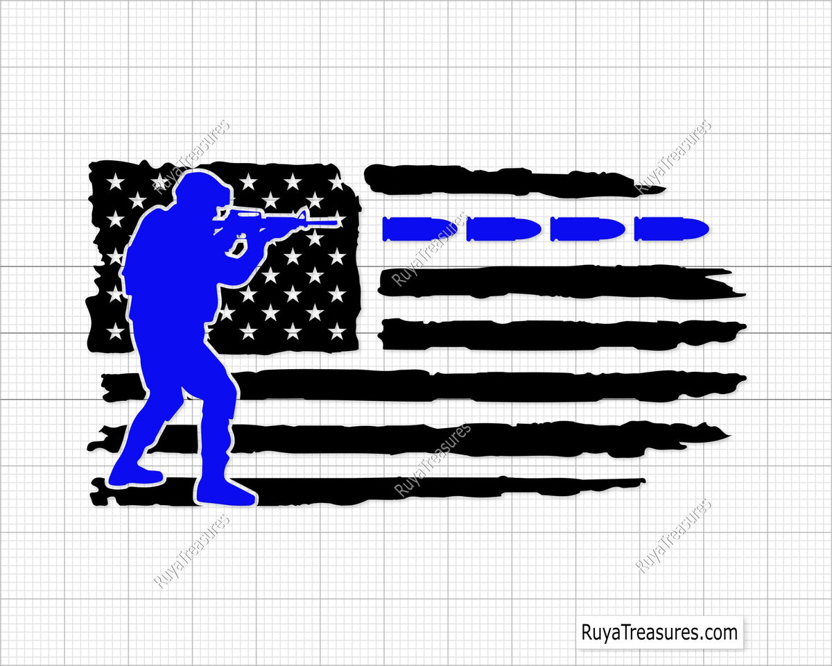 Police USA Flag Svg