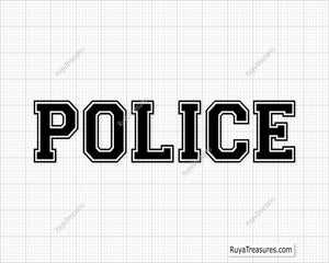 Varsity-style Police SVG design, perfect for law enforcement shirts, decals, and gifts