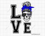 Police Wife Messy Bun Svg