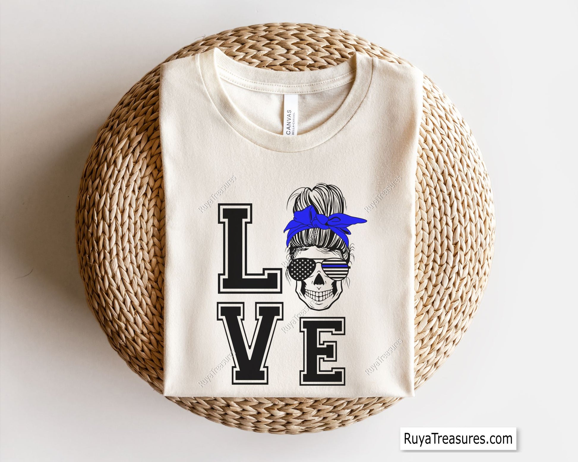 Police Wife Messy Bun Svg