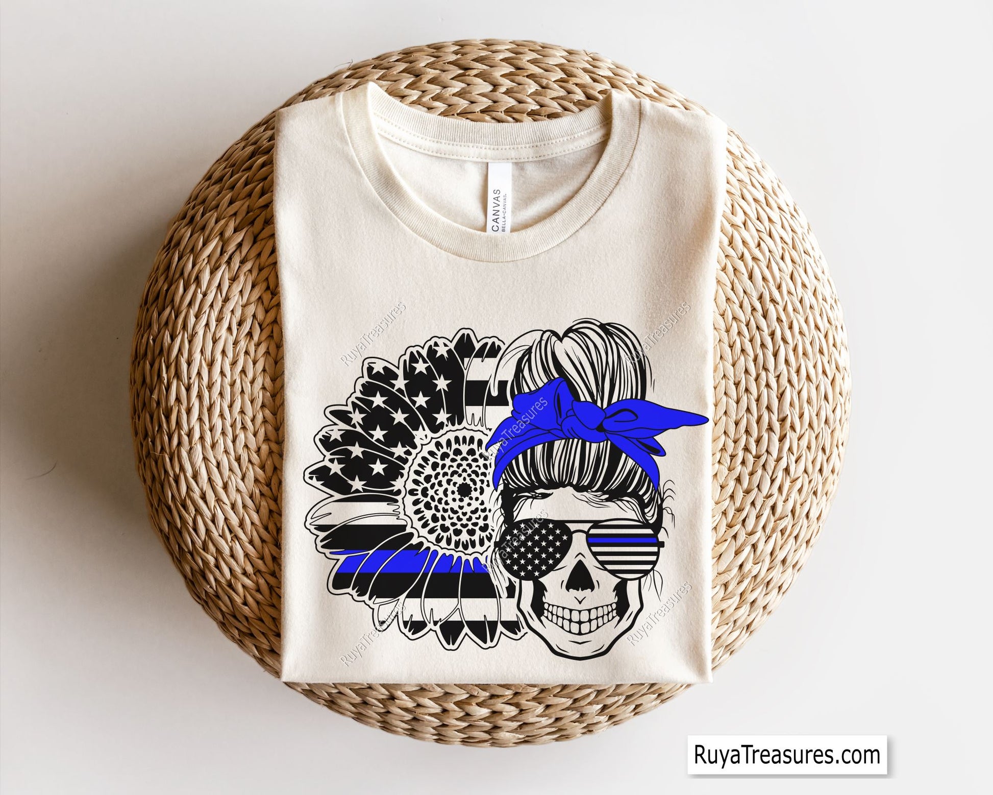 Sunflower Thin Blue Line Svg
