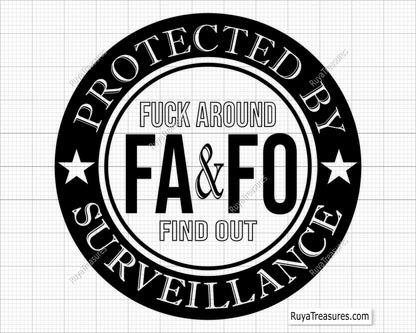 Protected by Fuck Around and Find out Surveillance Svg Png 