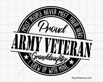 Proud Army Veteran Granddaughter SVG